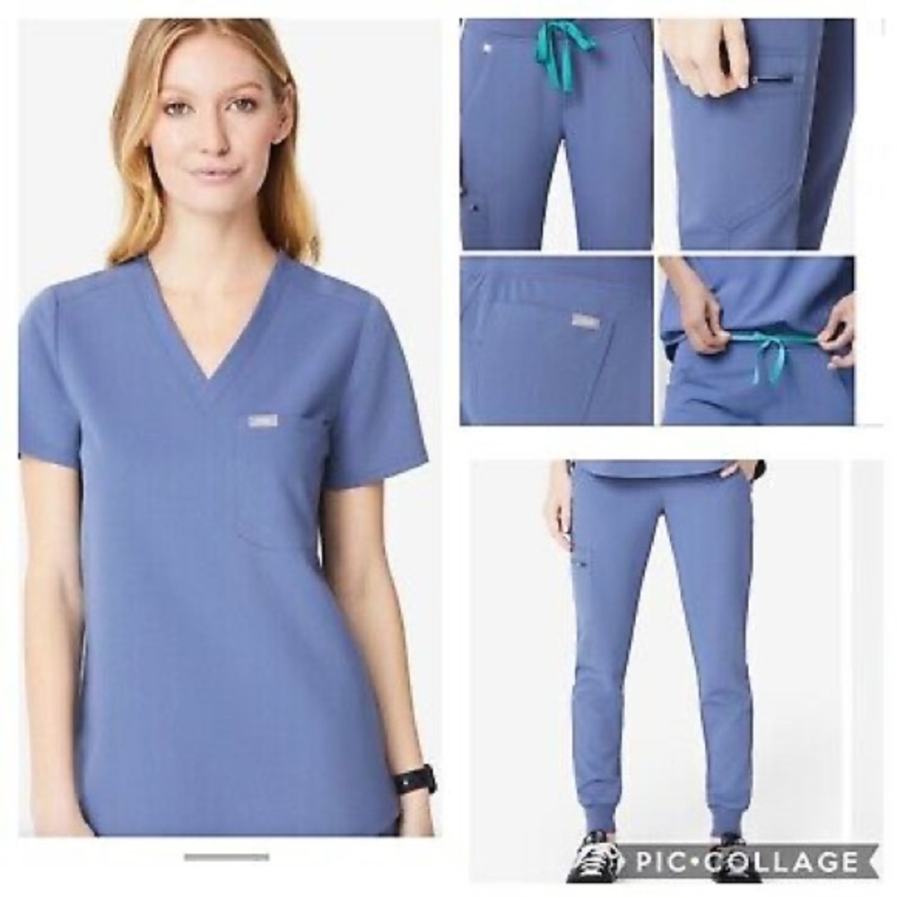 Figs Catrina Scrub Top in Big Sky - XS